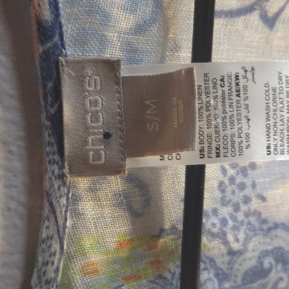 Chico's 100% Linen Floral Lightweight  Kimono M - Picture 4 of 6
